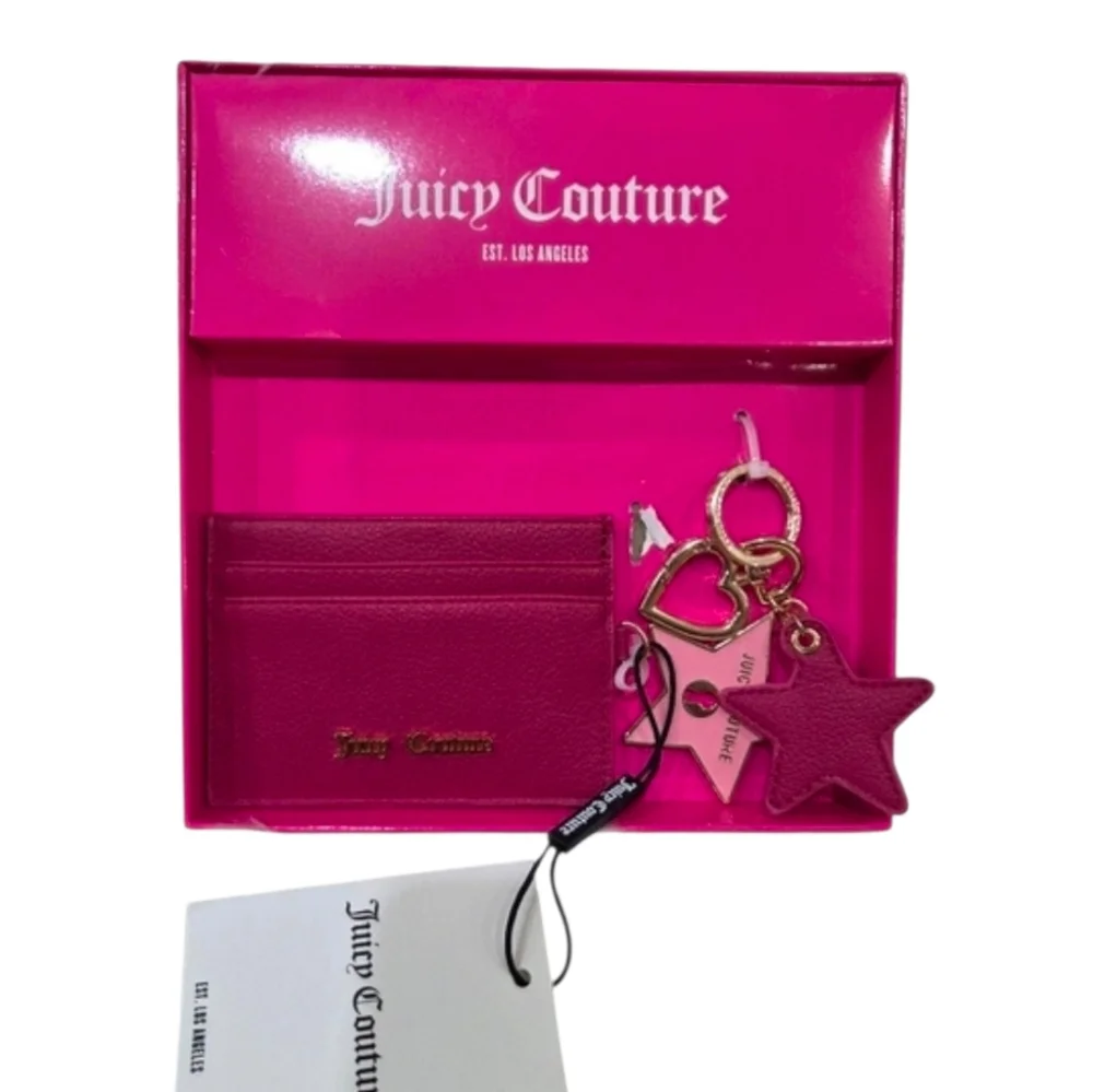 💕▪️Juicy Couture ▪️UK EXCLUSIVE Pink  Card Holder and Star Keychain Set